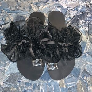 Black Bow Summer Sandals
